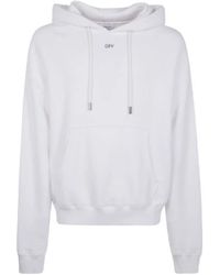 Off-White c/o Virgil Abloh - Witte Hoodie Met Print En Buidelzak - Lyst