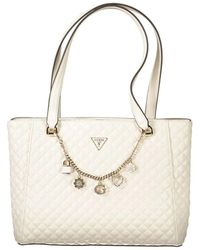 Guess - Weiße Polyethylen Damenhandtasche Everlee - Lyst