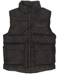 Carhartt - Springfield Vest Mouwloos Donsjack Voor Paisley Print/Plant/Zwart - Lyst
