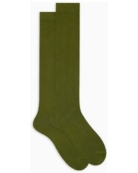 Gallo - Lange Einfarbige Grüne Baumwollsocken Für Herren - Lyst