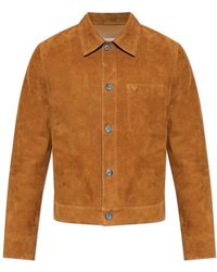 Ami Paris - Jassen ,Bruin ,Leer Leren Jack Met Knopen Ami De Coeur - Lyst