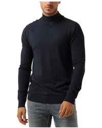 Pure Path - Truien & Vesten ,Blauw ,Mockneck Sweater Essential Knit - Lyst