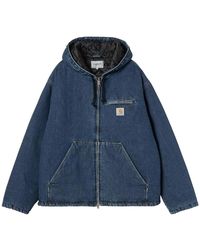 Carhartt - Jassen ,Blauw ,Katoen Cleveland Jacket - Lyst