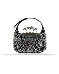 McQueen - Nieten leder umhängetasche magnetischer verschluss - Lyst
