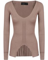 Dondup - Truien & Vesten ,Bruin ,V-Hals Gebreide Kleding - Lyst