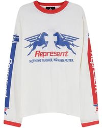 Represent - Tops ,Wit ,Mesh Pegasus T-Shirt Met Lange Mouwen - Lyst
