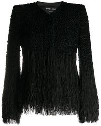 Giorgio Armani Bouclé-effect Knitted Jacket - Zwart
