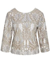 Bruuns Bazaar - Overhemden ,Polyester Elegante Zilver Blouse Met Borduursel - Lyst