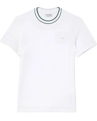 Lacoste - Klassisches weißes baumwoll-piqué t-shirt - Lyst
