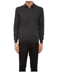 Paolo Pecora - Graues poloshirt klassischer stil - Lyst