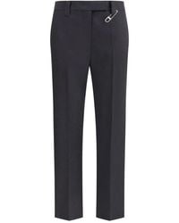 Prada - Gray Fleece Wool Dress Pants - Lyst