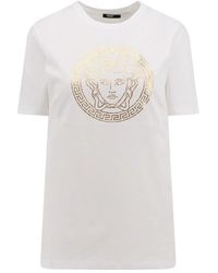 Versace - Camiseta blanca con estampado de logo - Lyst