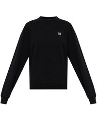 DSquared² - Hoodies & Sweatvesten ,Zwart ,Katoen Sweatshirt Met Logo-Vormige Applicatie - Lyst