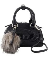 DIESEL - Schwarze Leder-Dom-Tasche Mit Crossbody - Lyst
