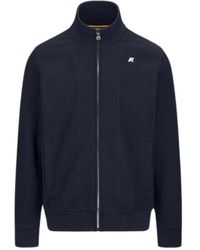 K-Way - Blauer Pullover Mit Reißverschluss Und Taschen - Lyst