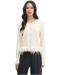 Ouí - Strickjacke Mit Federbesatz - Lyst