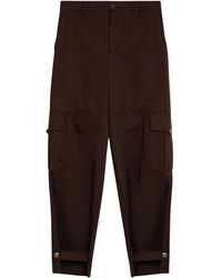Moschino - Broeken ,Bruin ,Katoen Bruine Broek Met Katoen En Wol - Lyst