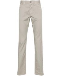 Brioni - Pantaloni beige in denim di cotone elasticizzato - Lyst