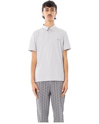 Lacoste - Tops ,Grijs ,Leer Regular Fit Commuter Polo - Lyst