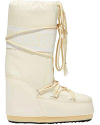 Moon Boot - Ikono nylon stiefel in creme,nylon schneestiefel mit thermischem design,nylon schneestiefel thermodesign - Lyst