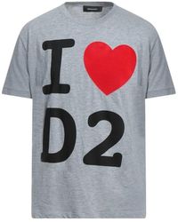 DSquared² - Grau Melange Baumwolle Viskose T-Shirt - Lyst