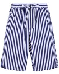 Dolce & Gabbana - Korte Broeken ,Blauw ,Katoen Striped Poplin Vanity Bermuda Shorts - Lyst
