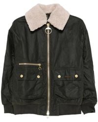 Barbour - Shearling Kragen Reißverschluss Front Jacke - Lyst
