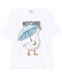 Moschino - Tops ,Wit ,Nylon T-Shirt - Lyst