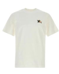 Burberry - Check Trim Katoenen T-Shirt - Lyst