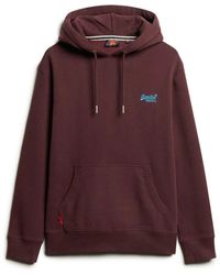 Superdry - Bordeaux Katoen Essential Hoodie Mannen - Lyst