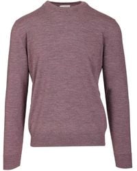 Ballantyne - Rundhals-Pullover Aus Merinowolle Mit Gerippten Bündchen - Lyst