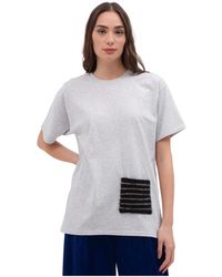 Phisique Du Role - Camiseta de bolsillo de punto beige mezcla de algodón - Lyst