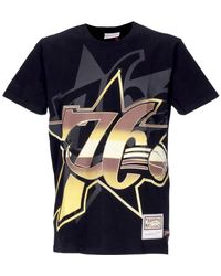 Mitchell & Ness - Tops ,Veelkleurig ,Katoen Nba Big Face Tee Hardwood Classics - Lyst