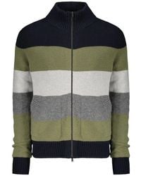 Herno - Gestreifte strickjacke aus wolle und kaschmir - Lyst