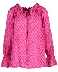 L'Autre Chose - Overhemden ,Roze ,Metallic Viscose Blouse - Lyst