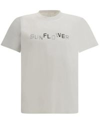 sunflower - Tops ,Grijs ,Katoen Logo T-Shirt Met Monogram Design - Lyst