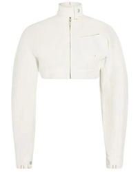 Jacquemus - Jassen ,Wit ,Denim Denim Jas Met Ritssluiting - Lyst