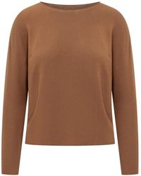 Gran Sasso - Truien & Vesten ,Bruin ,Trui Met Ronde Hals - Lyst