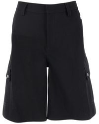 Off-White c/o Virgil Abloh - Korte Broeken ,Zwart ,Katoen Cargo Shorts Met Riemlussen - Lyst