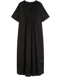 Weekend by Maxmara - Kleedjes ,Zwart ,Katoen Cotton Poplin And Jersey Dress - Lyst