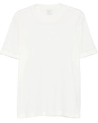 Eleventy - Tops ,Wit ,Katoen T-Shirt Met Ronde Hals - Lyst