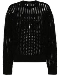 Givenchy - Schwarzer Wolle- Und Kaschmir-Offene Strickpullover - Lyst