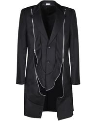 Comme des Garçons - Jassen ,Zwart ,Wol Wollen Enkellange Jas - Lyst