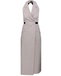 Max Mara - Kleedjes ,Katoen Wool And Cotton Canvas Dress - Lyst