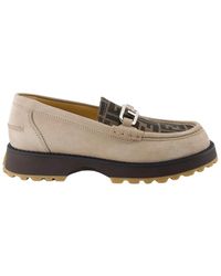 Fendi - Slip-on loafers mit dicker sohle und bedrucktem logo - Lyst