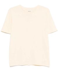 KHAITE - Tops ,Geel ,Katoen Gele Katoenen T-Shirt Met Logo Patch - Lyst