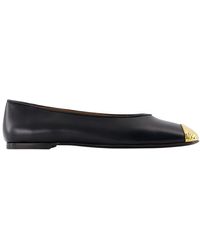 Giuseppe Zanotti - Zwarte Leren Ballerina - Lyst