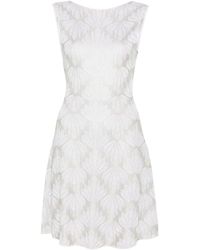 Emporio Armani - Vestido blanco a-line en jacquard - Lyst