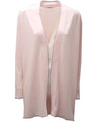 Kangra - Truien & Vesten ,Roze ,Katoen Lange Katoen Lurex Vest Trui - Lyst