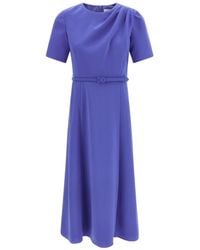 Carolina Herrera - Gedrapeerde Midi-Jurk Met Riem - Lyst